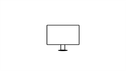 Computer monitor screen flat icon. led tv icon. Computer monitor display with blank screen isolated on white background.