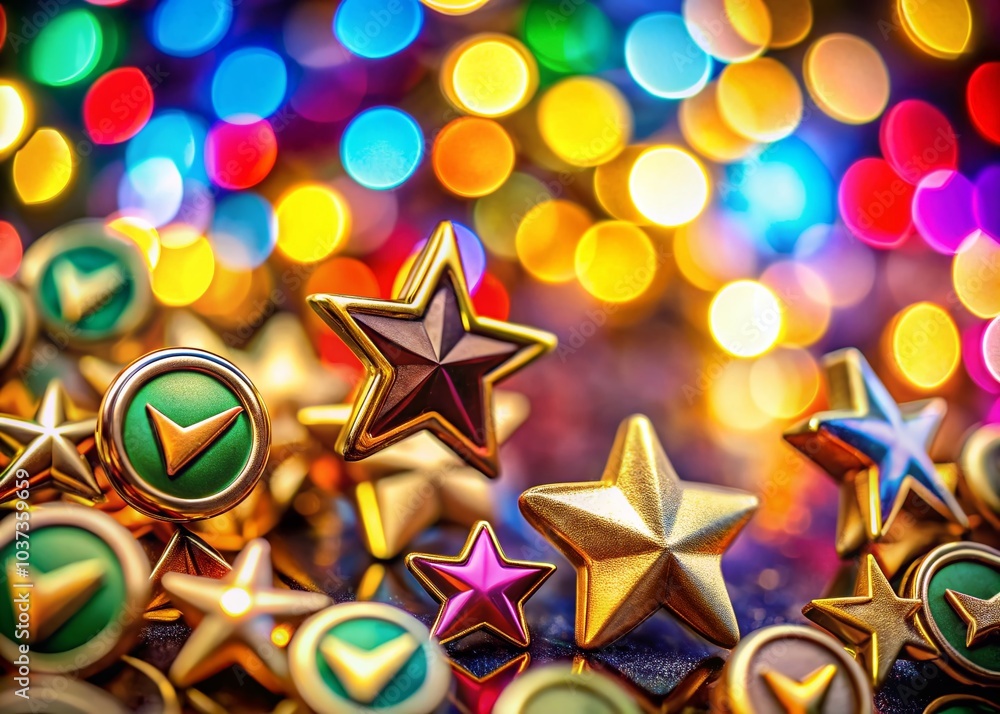 Poster quality symbols collection with bokeh background for enhanced visual appeal