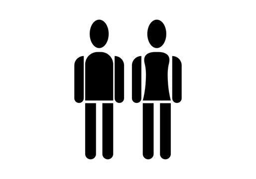 Icono de pareja heterosexual, chico y chica