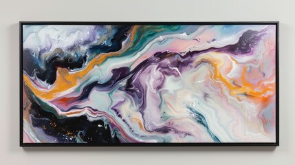 Abstract Painting with Swirling Colors