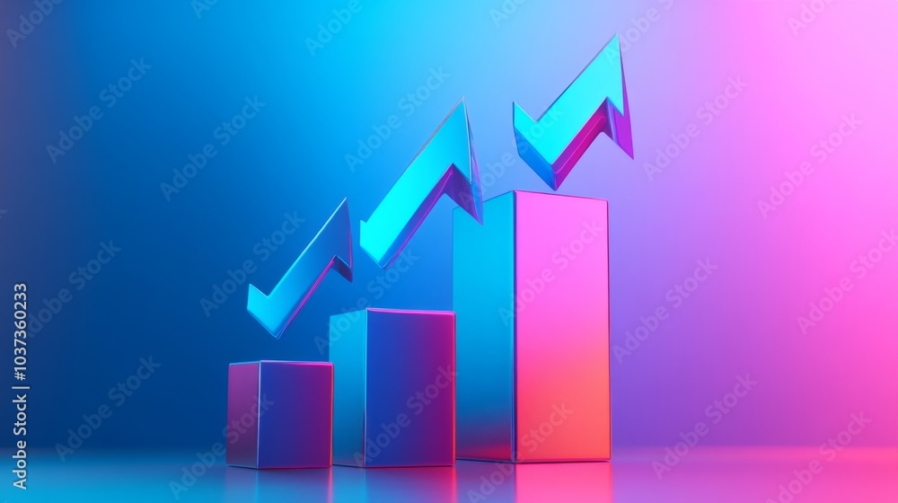 Poster dynamic growth graph in vibrant colors