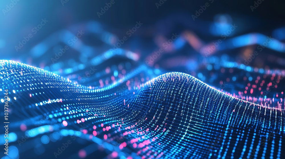 Poster digital wave patterns