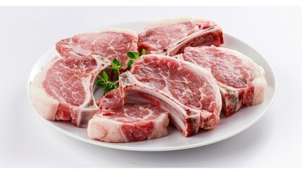 Fototapeta premium Pork chops isolated on a white background