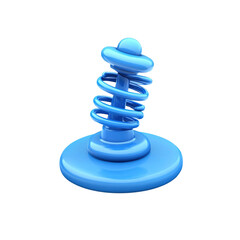 Abstract Blue Spring Toy Isolated on White Background