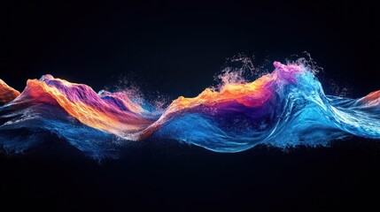 Beautiful colorful waves on a black background