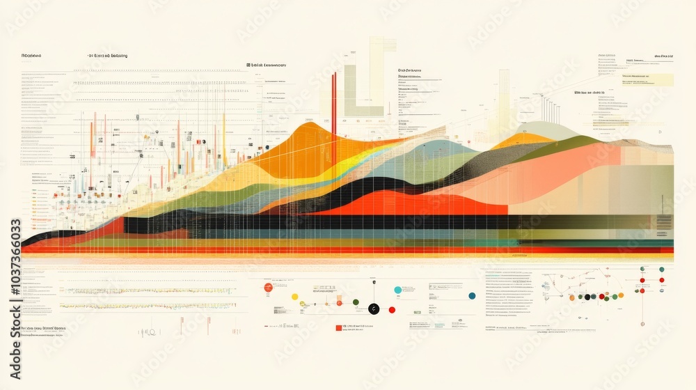 Leinwandbilder Vibrant Data Visualization with Abstract Design Elements