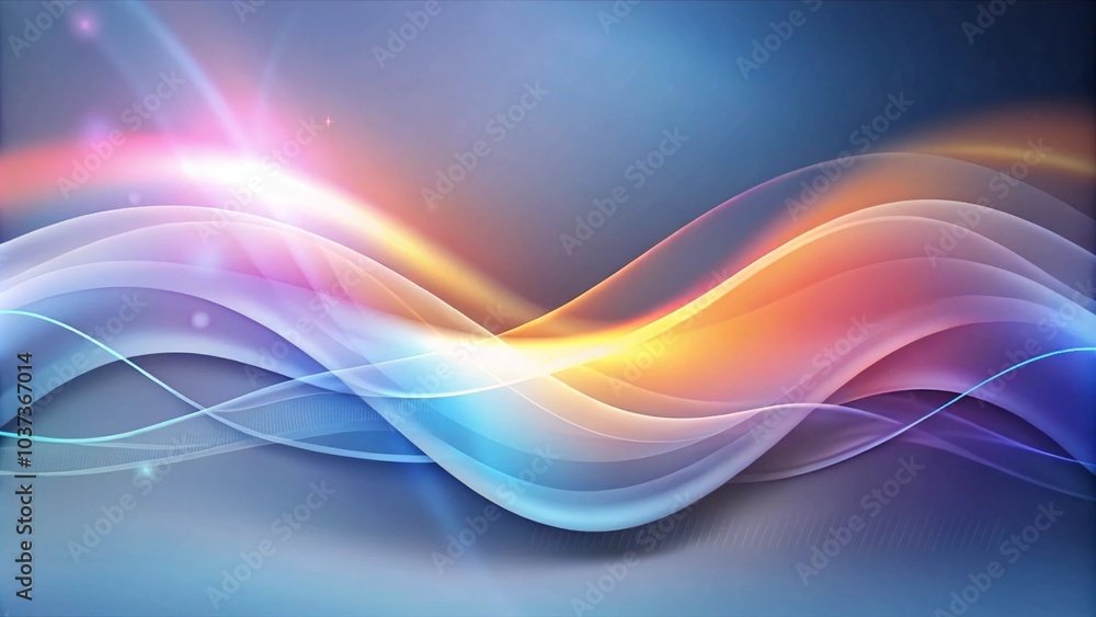 Poster soothing gradient waves in blue and pink hues. gradient trendy smoke waves colorful background wallp