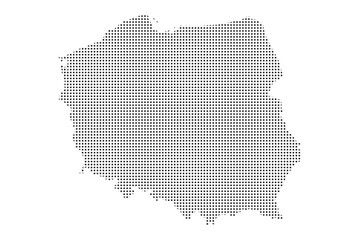 Poland map with dotted pattern