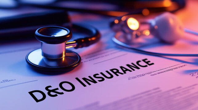 D&O insurance document with stethoscope, symbolizing health and protection