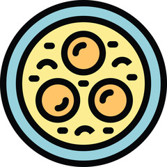 This vector illustration features a top view of a bowl filled with delicious falafel balls, showcasing the rich flavors of israel