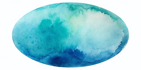 Obraz premium Round Blue Watercolor Stain - Abstract Art Background for Creative Projects