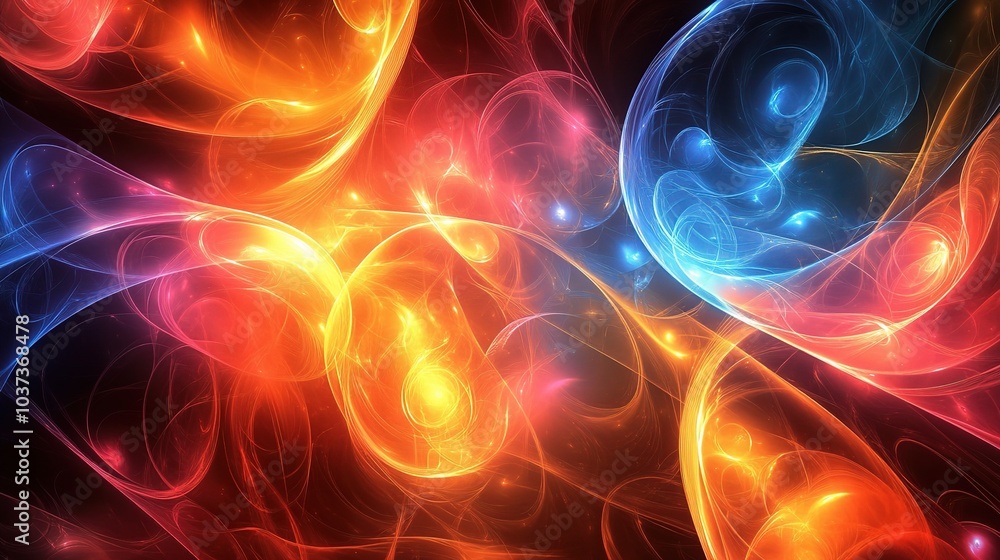 Poster dynamic abstract colorful swirls background