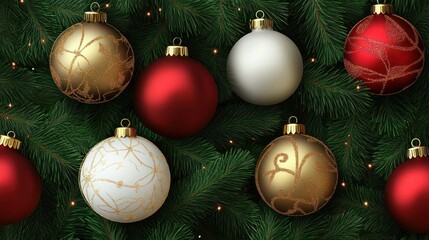 Naklejka premium Christmas decoration pattern.