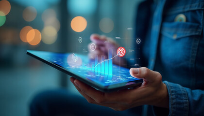 Futuristic Data Analytics and Business Growth Visualization