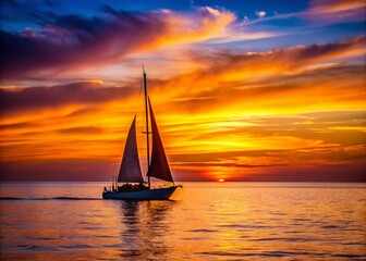 Sailboat at Dusk: Low Light Photography Capturing Tranquil Sea Voyage