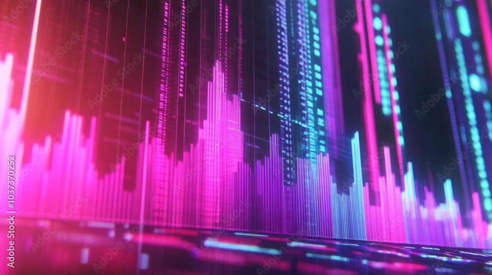 Poster colorful digital data visualization background