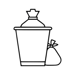 Trash vector icon for waste, garbage, and recycling.