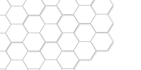 Minimal vector white hexagon honeycomb texture. Hexagonal shape structure light seamless geometric background. Surface polygon pattern with glowing hexagon paper texture and futuristic .