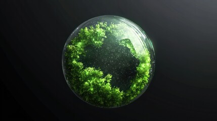 Green planet , Save Earth green concept on transparent background