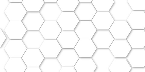 Minimal vector white hexagon honeycomb texture. Hexagonal shape structure light seamless geometric background. Surface polygon pattern with glowing hexagon paper texture and futuristic .