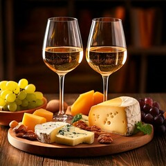 Wine and cheese platter