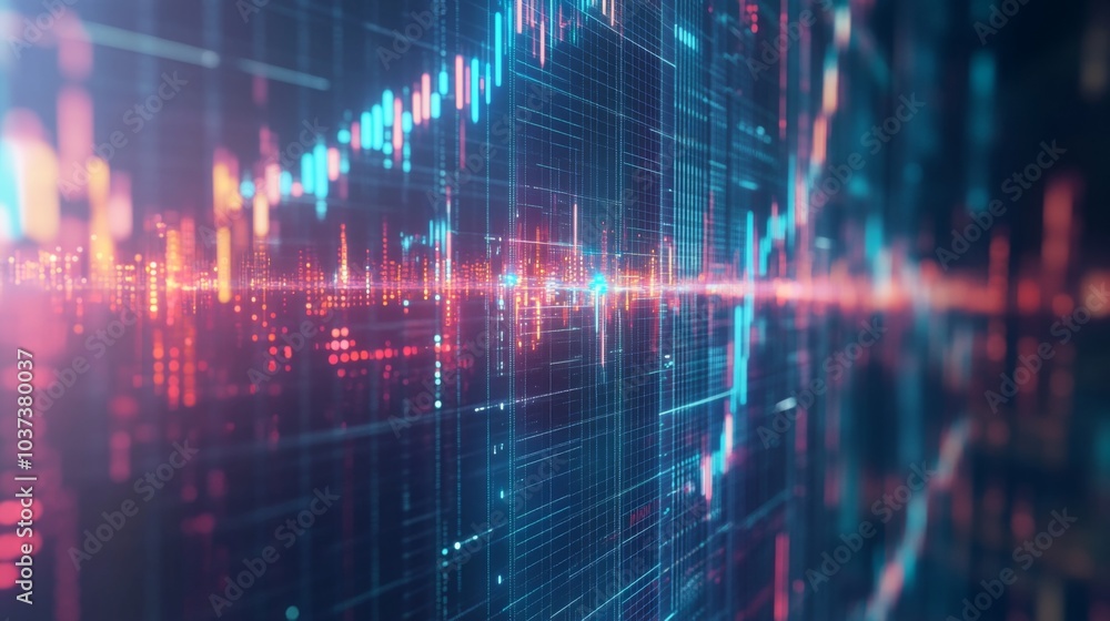 Poster digital financial data visualization background