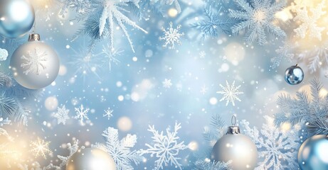 Winter Decoration Web Banner. AI generated illustration.
