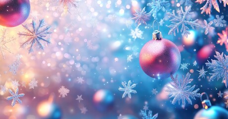 Fototapeta premium Winter Decoration Web Banner. AI generated illustration.