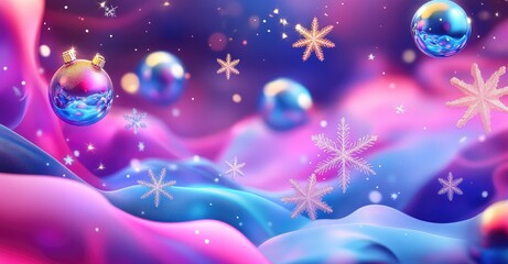 Winter Decoration Web Banner. AI generated illustration.