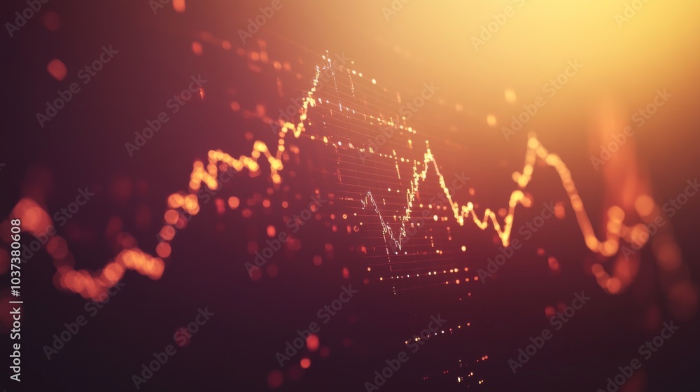 Leinwandbilder abstract data visualization with glowing lines