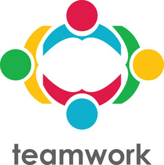Teamwork Logo design. Team members support. company teamwork logo for any kind of graphic design. Colorful Team logo design, Colorful Stra people team logos design. symmetrical teamwork Logo designs