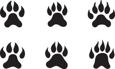 Fototapeta premium Paw Icon. Paws Icons. Dog, bear, and cat paw prints collection, vector Illustration.
