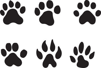 Fototapeta premium Paw Icon. Paws Icons. Dog, bear, and cat paw prints collection, vector Illustration.