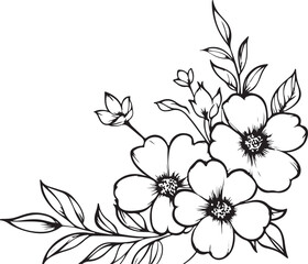 A black silhouette Rose flower set, Vector flat design roses silhouette white background