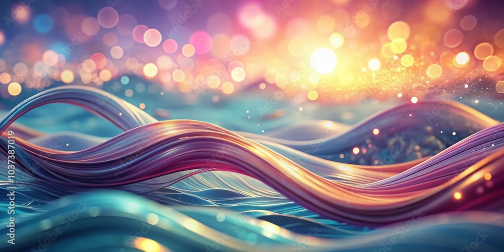 Poster stunning 3d render waves background wallpaper with bokeh effect for modern designs and artistic proj