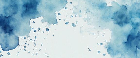 Abstract blue watercolor background Blue abstract background Wet watercolor paper