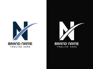 N Letter Logo Leaf Aroplane logo Design Template