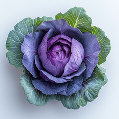 Obraz premium Cabbage on solid white background, product presentation.