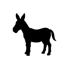 a black donkey vector design on a white background