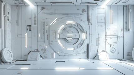 Futuristic hallway background