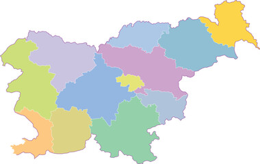 colorful Slovenia Map