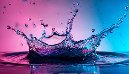 abstract water splash with pink and blue lighting