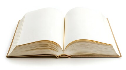 Fototapeta premium Open notebook with blank pages, isolated on a white background