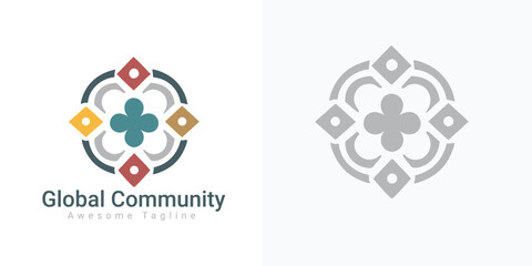 Global Community Logo Icon Elements Template. Community human Logo template vector.