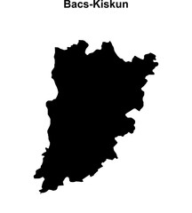 Bacs-Kiskun county blank outline map