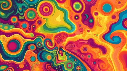 Abstract Colorful Swirls and Circles Background