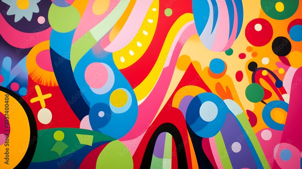 Poster abstract colorful geometric shapes background pattern design