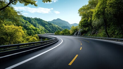 Fototapeta premium Scenic Road Through Lush Green Landscape