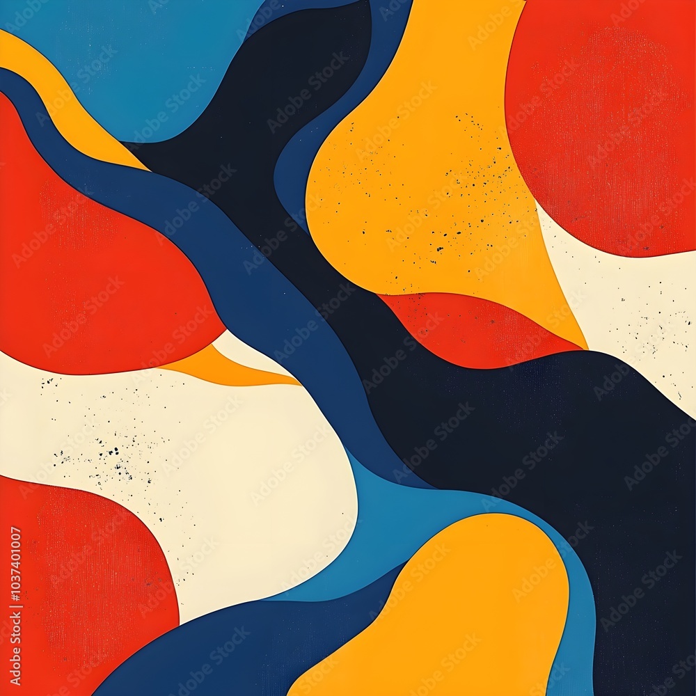 Poster abstract colorful background with waves and shapes