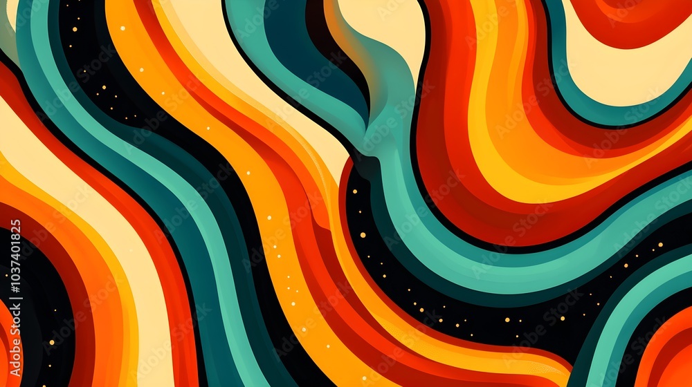 Poster abstract colorful wavy lines pattern background